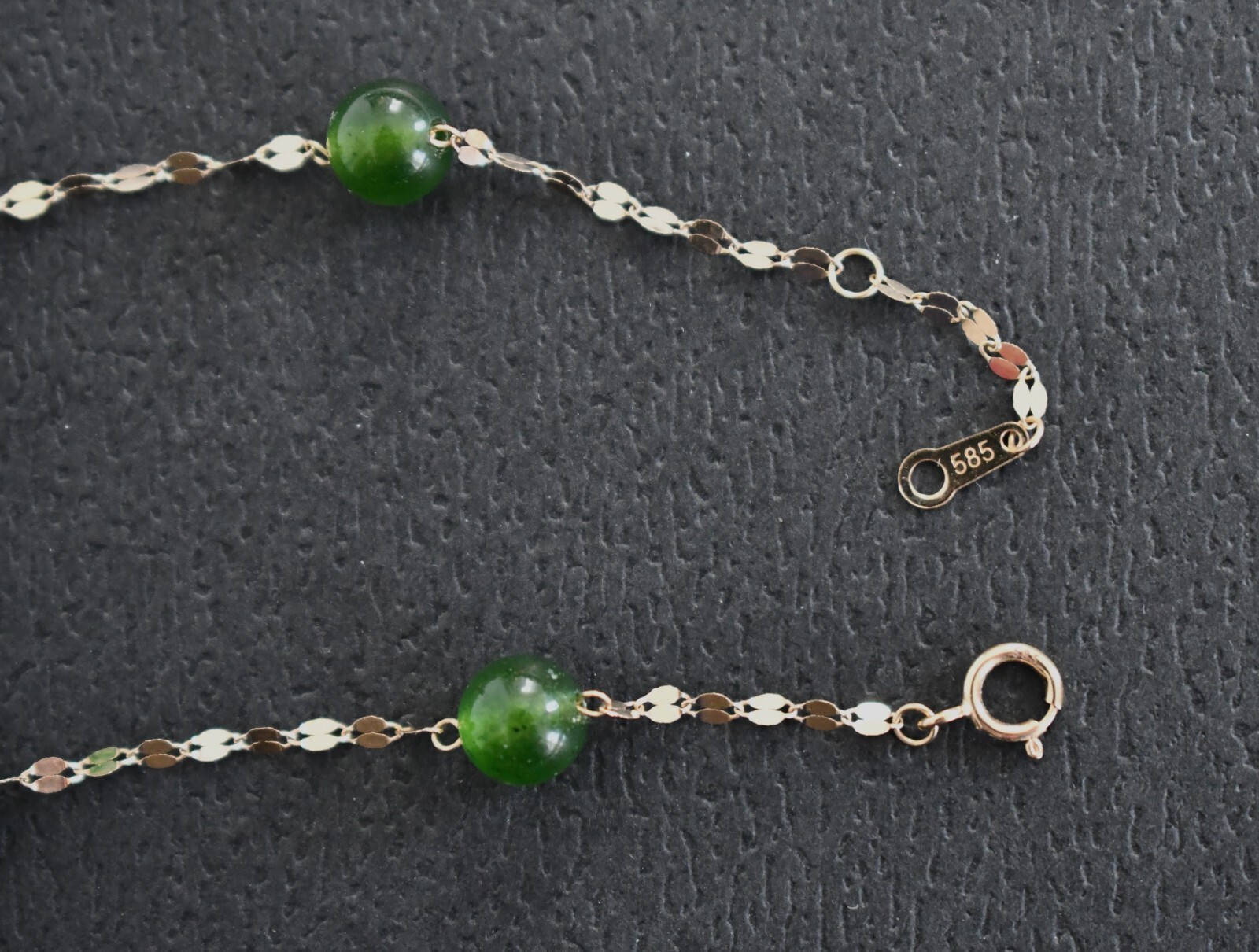 🆕14K YELLOW GOLD and Peridot Beaded Necklace 19in
