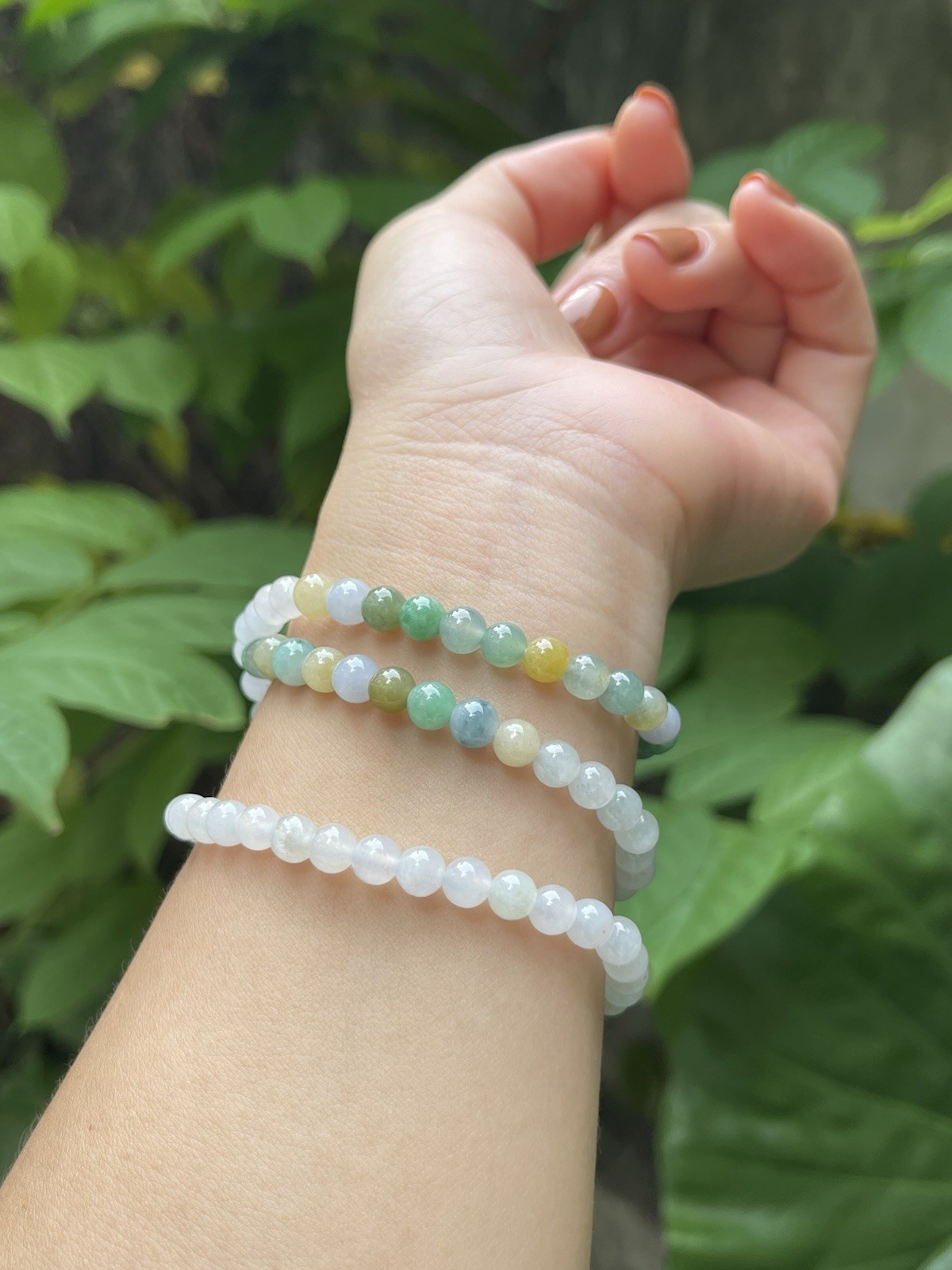 Natural Type A Burmese Myanmar Jadeite 5.7-6mm 50cm icy Necklace