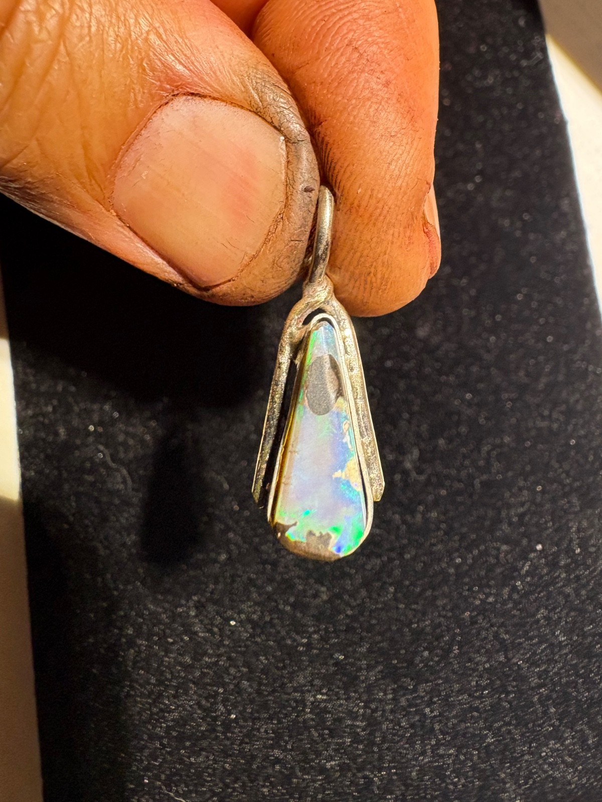 australian black opal pendant