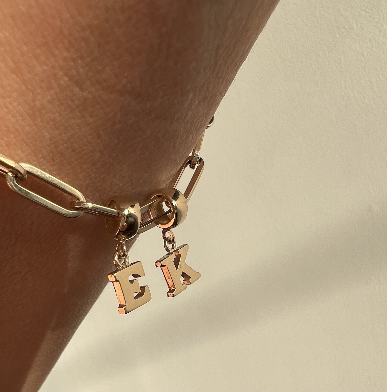 14k Solid Yellow Gold Block Letter Initial “A-Z” Charm Pendant Uppercase