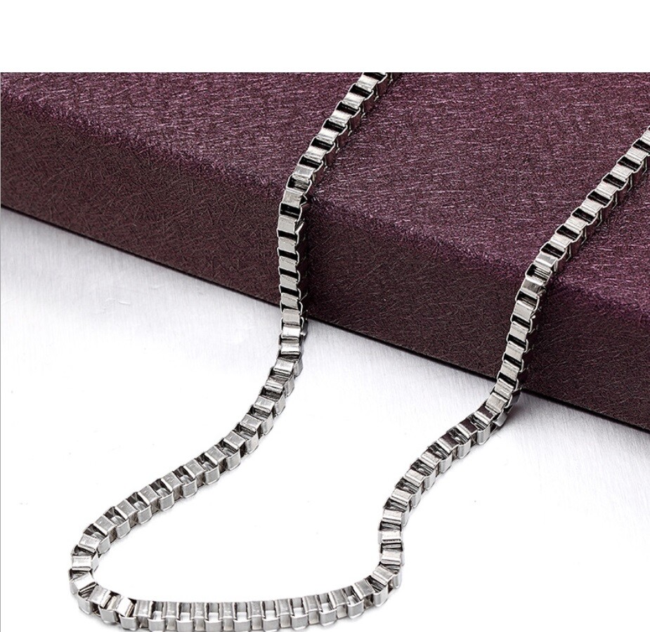 Solid 925 Sterling Silver 16/18/20/22/24/26/28/30/32″ Italian Box Chain Necklace