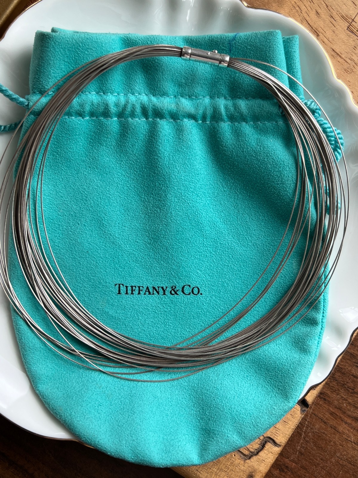 Tiffany & Co. Vintage Sterling Silver Multi Strand Wire Choker Necklace