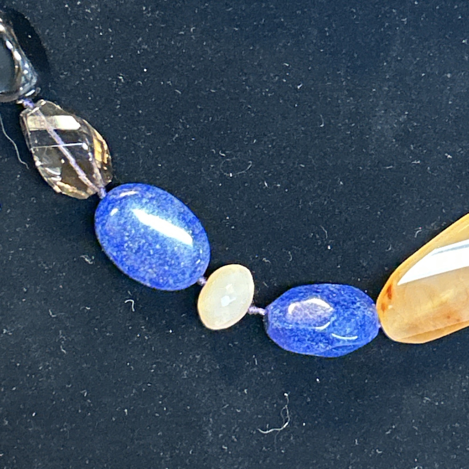 Large Multi Gemstone Necklace-14k Clasp-36in Long