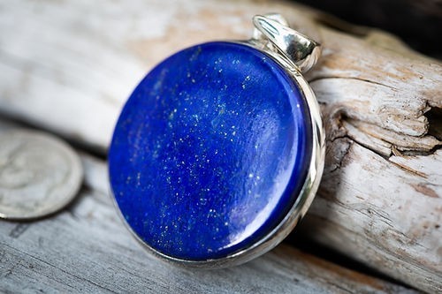 100% Natural Lapis Lazuli Pendant 925 Sterling Silver Handmade Jewelry For Gift