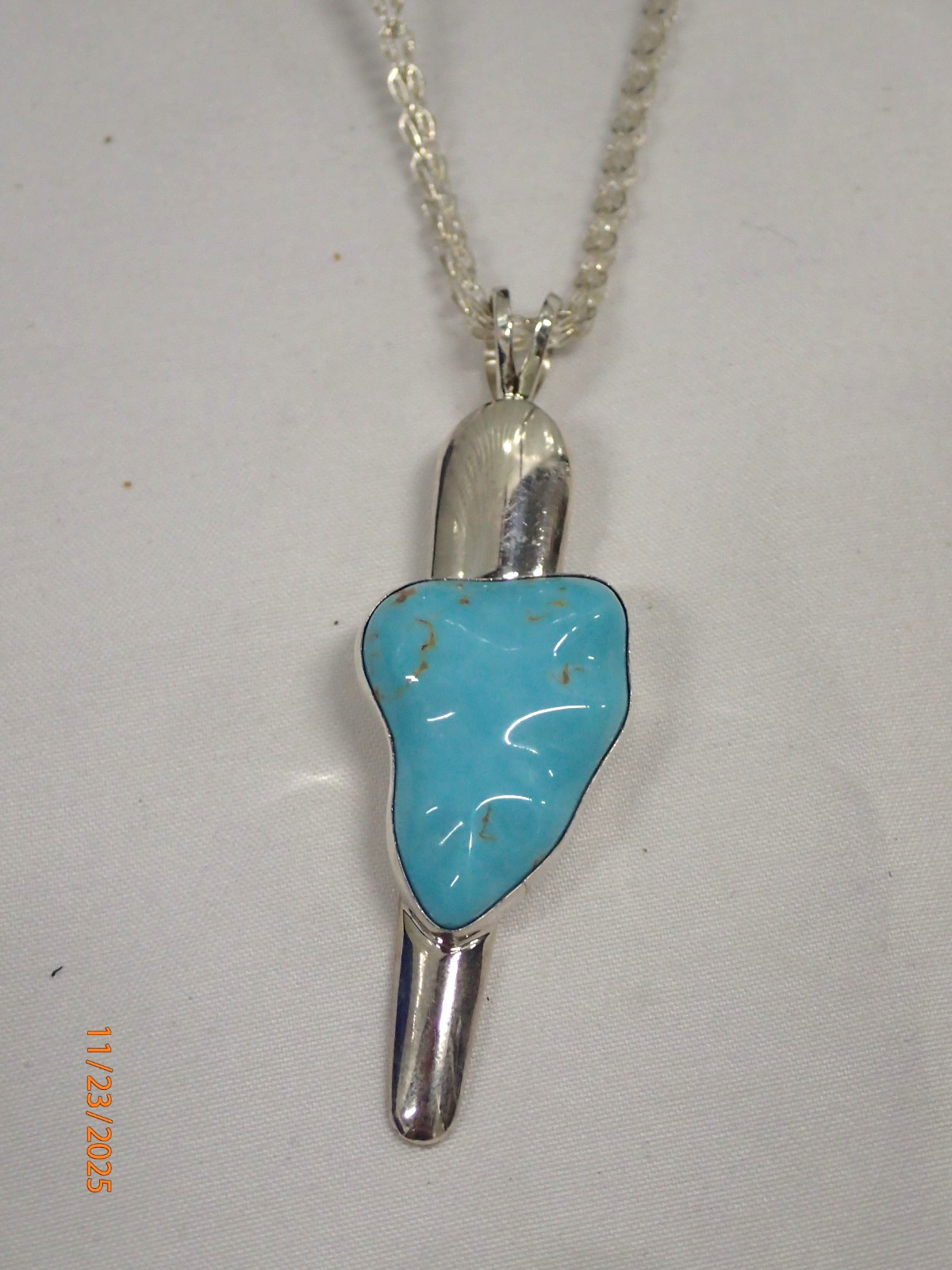 Jay King Sonoran Blue Turquoise Pendant with 20″ Chain Necklace-NWT-Orig. $240
