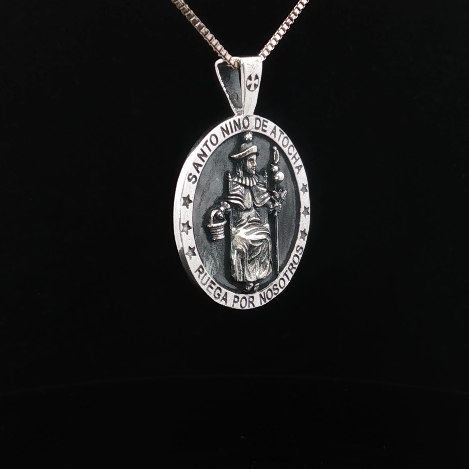 Sterling Silver Santos Nino De Atocha (Holy Infant of Atocha) Necklace