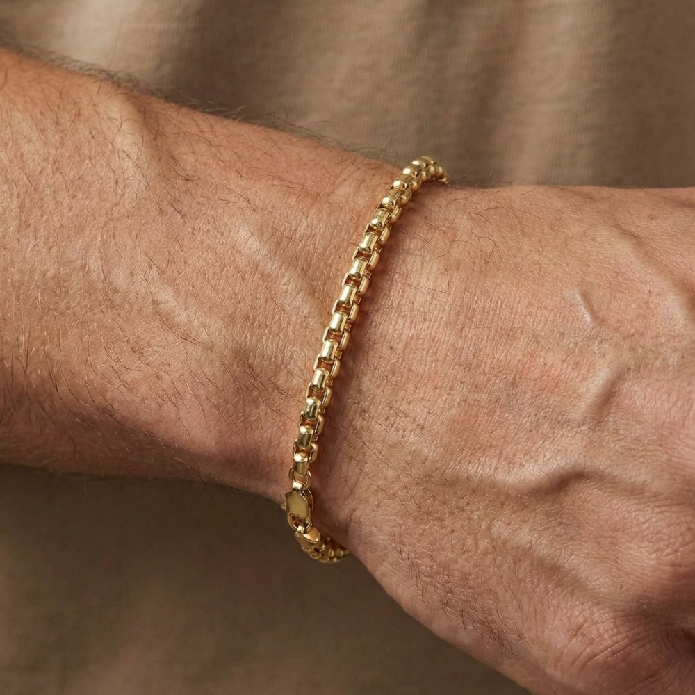 14k Yellow Gold Filled 3.5-mm Round Box Link Chain Bracelet