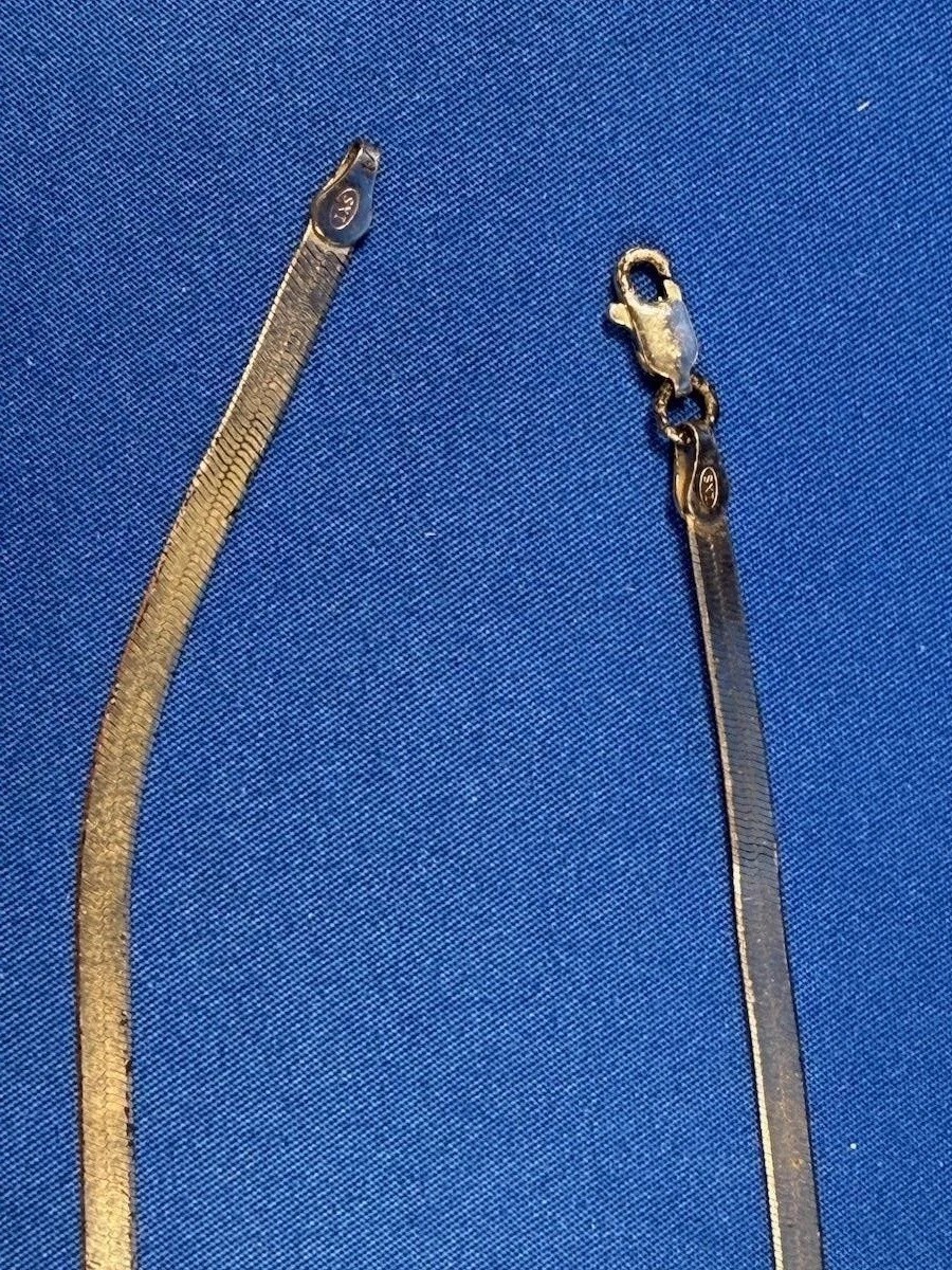 Sterling Silver Herringbone Chain Necklace