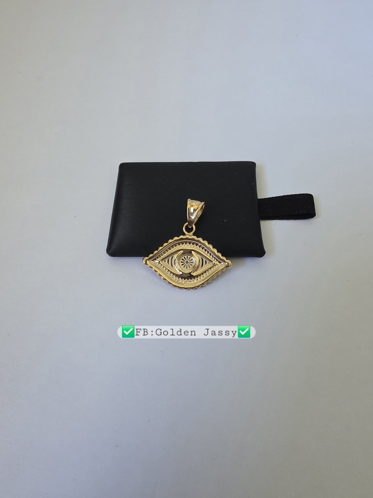 18K Real Gold Evil Eye Pendant