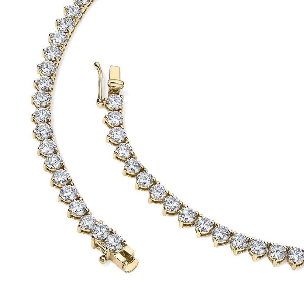 Lab Grown Diamond Tennis Necklace D VS 5.00 Carat 14k Gold Plated 16′ Inch