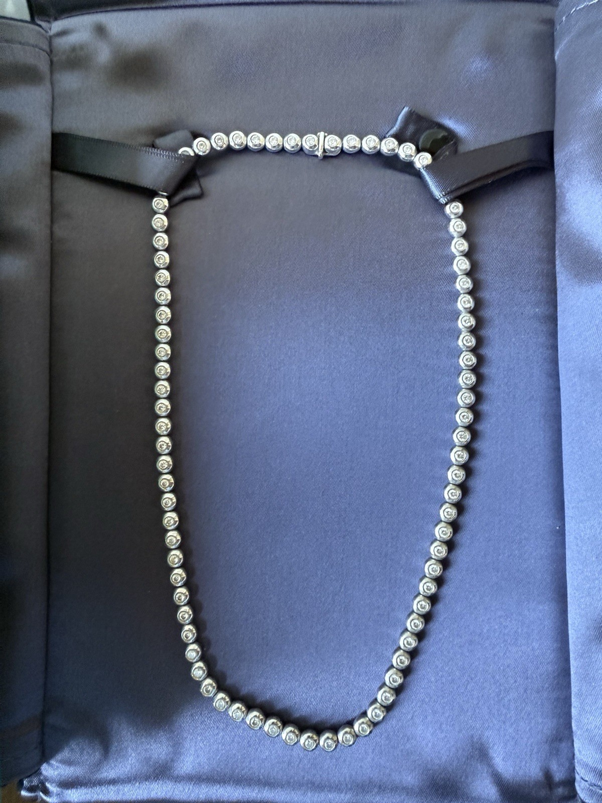 Vintage Tiffany & Co. Platinum Diamond Line Necklace-4.29ct E–H VVS VS 16.25”