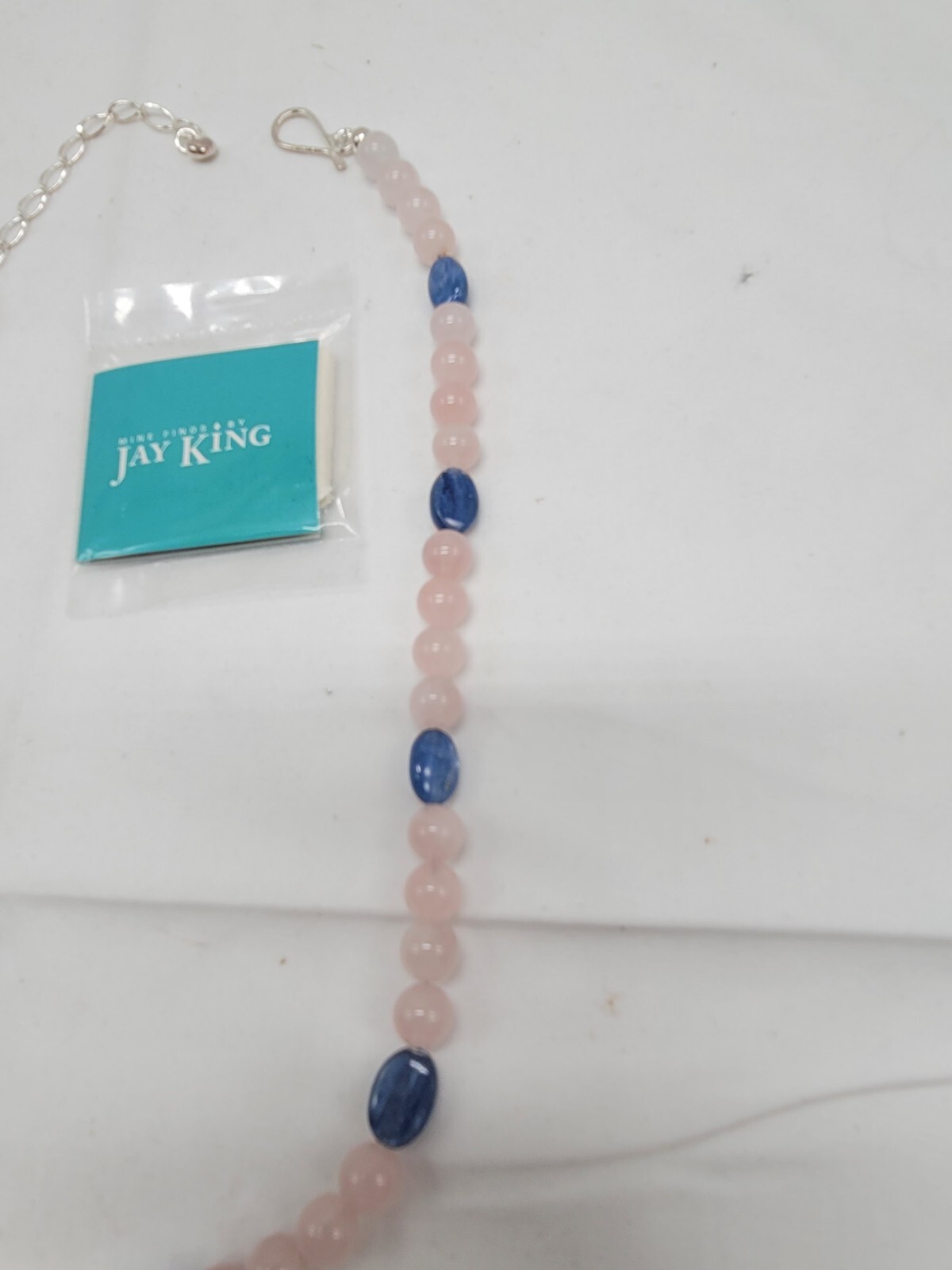 Jay King Pink & Blue Quartz Necklace 21″ Mine Finds Marked DTR 925 New In Box