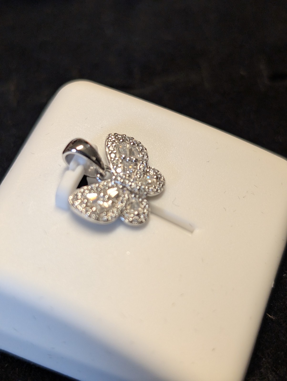 925 Sterling Silver White Moissanite Butterfly Pendant 1.00ctw Elegant Jewelry