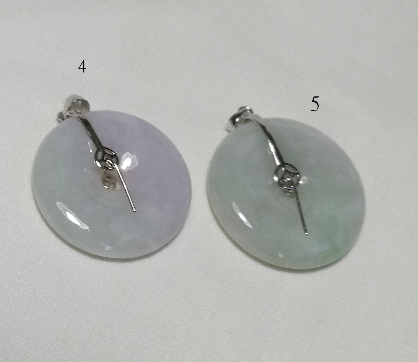 Genuine Grade A Myanmar Jadeite jade harmony ( 平安）Pendant in silver Dia30mm
