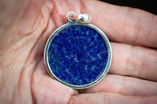100% Natural Lapis Lazuli Pendant 925 Sterling Silver Handmade Jewelry For Gift