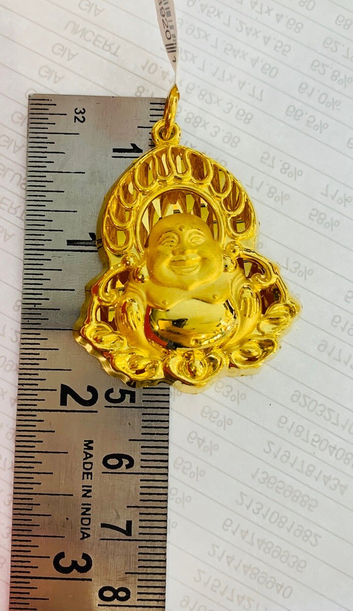 24k Solid Yellow Gold Lucky Buddha Charm Pendant 15.65Grams (Hong Kong )