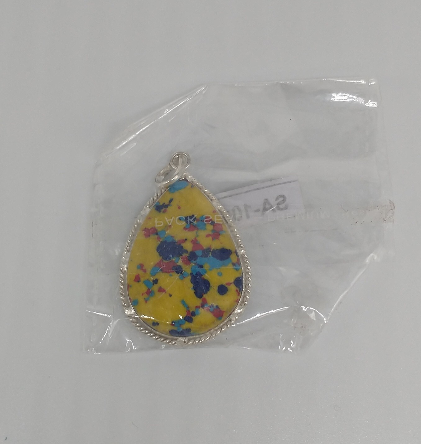 Slide Pendant Mosaic Balloon Turquoise Gemstone 925 Silver 1.9″ India NEW
