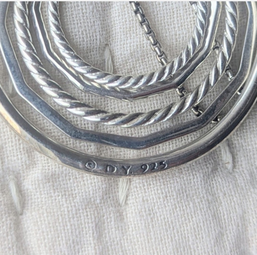 David Yurman Stax Diamond Sterling Silver Large Pendant Necklace