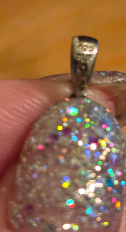 Sterling Silver Blue Topaz Pendant . Tear Drop Shaped. Marked 925 RUF China