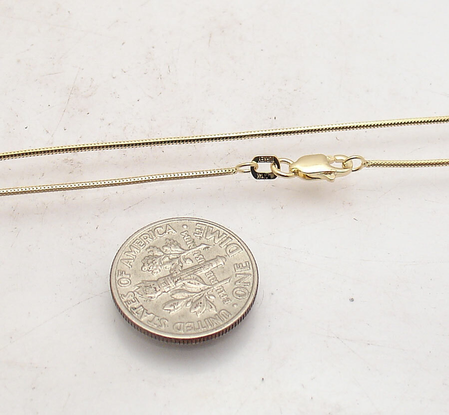1mm Solid Round Snake Chain Necklace Real 14K Yellow Gold ALL LENGTHS