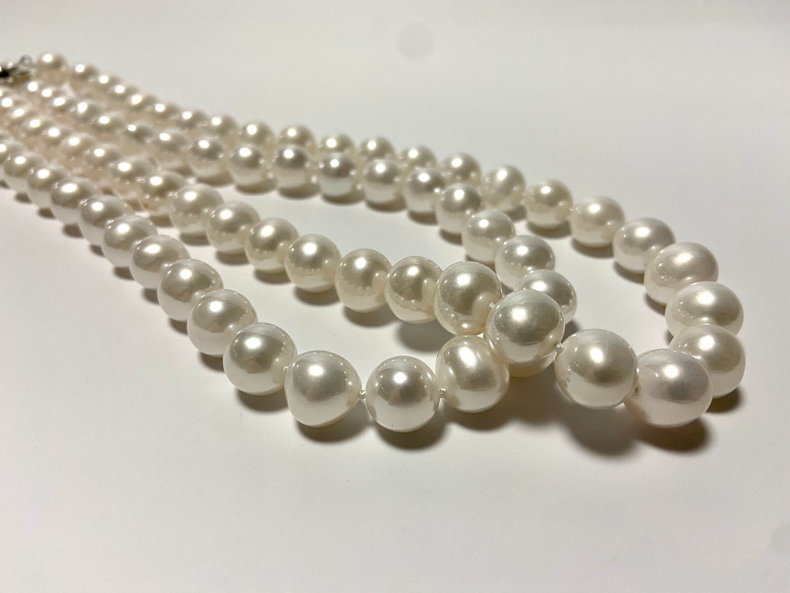 HUGE 17″12-13mm natural south sea genuine white round pearl necklace 3308AAA