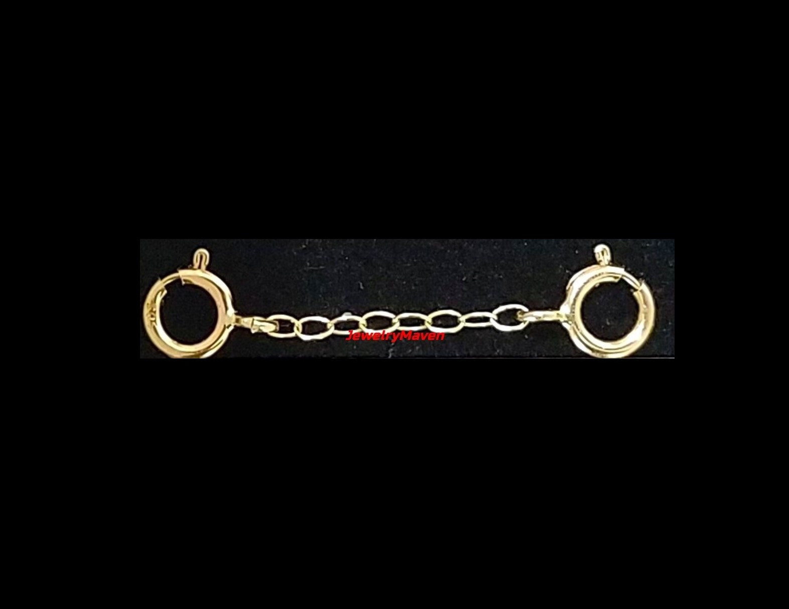 14k 1.2mm Yellow Gold DOUBLE 4.5mm Spring Ring Clasp 0.75″ Safety Chain Extender