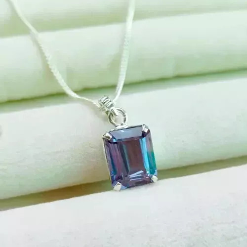 Natural 25.32 CT+ Color Change Alexandrite Certified Gemstone Pendant 925 Silver