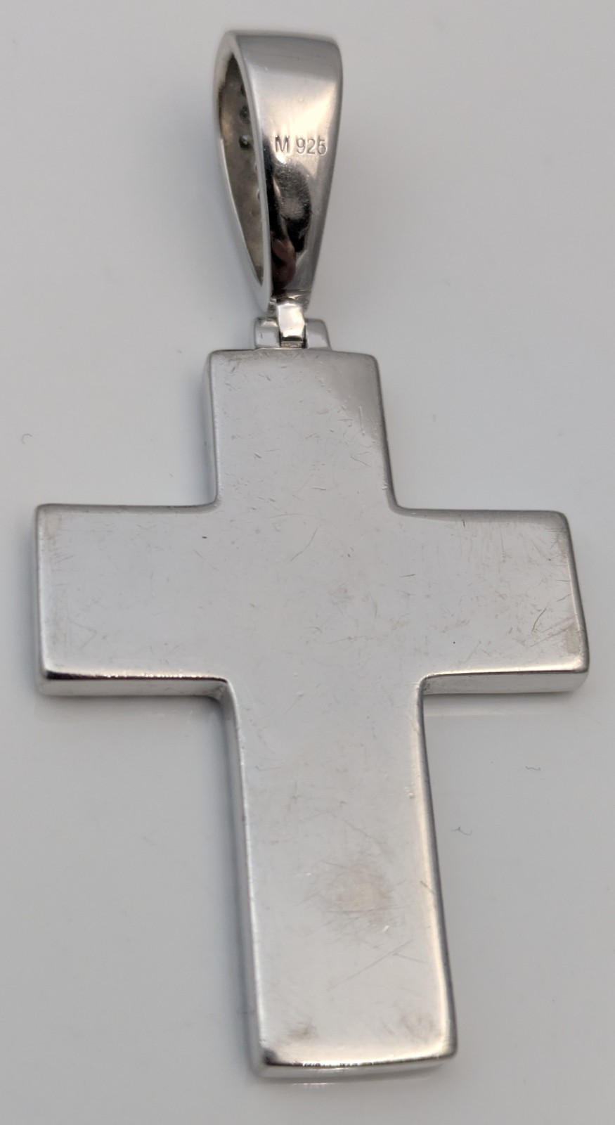 925 Sterling Silver Moissanite Cross Pendant / Charm Black Enamel Harlem Bling