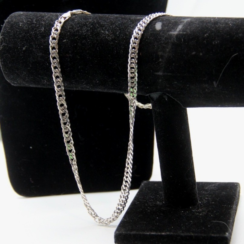 Vtg Sterling Silver Doubled Curb Link Chain Necklace 20″ 21.36g 4mm 925 Signed
