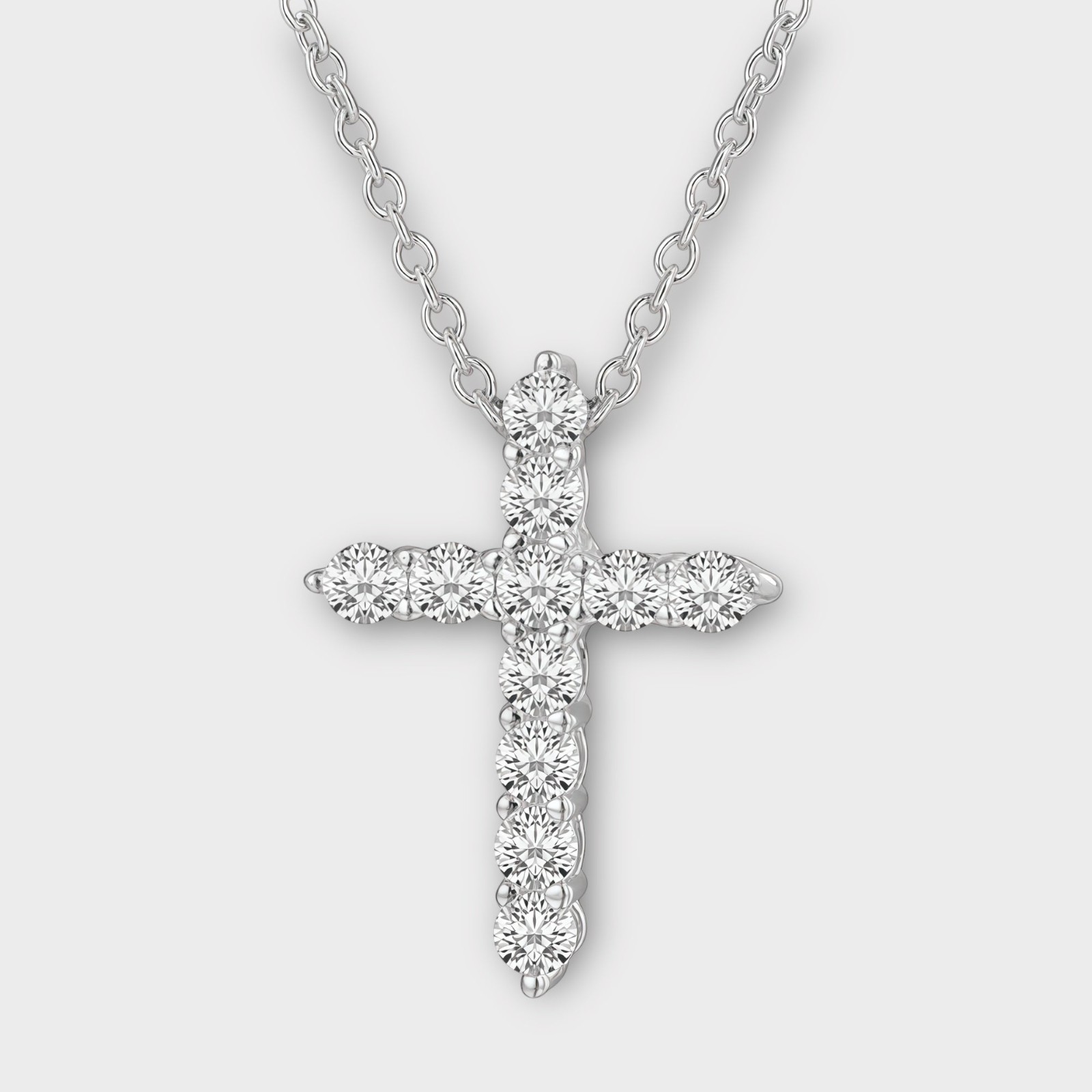 VVS D Color Moissanite GRA Certified Cross Pendant Necklaces 925 Sterling Silver