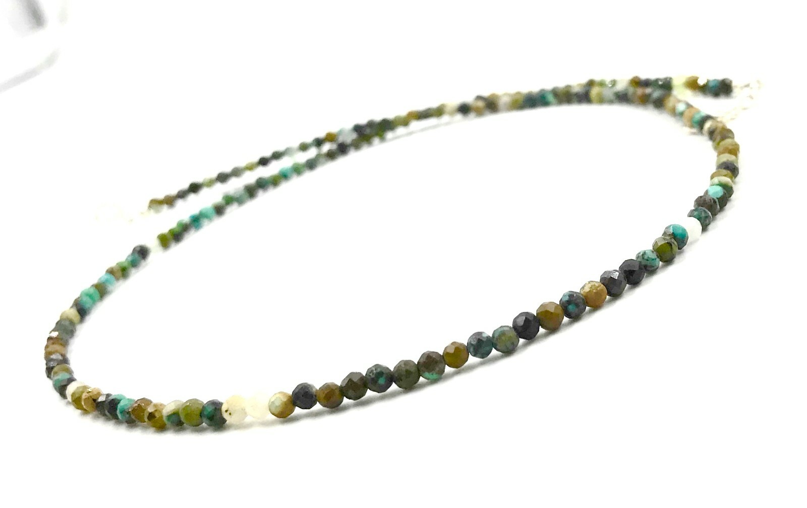 Genuine Turquoise Bead 925 Silver Necklace Jewelry Women Handmade USA SELLER