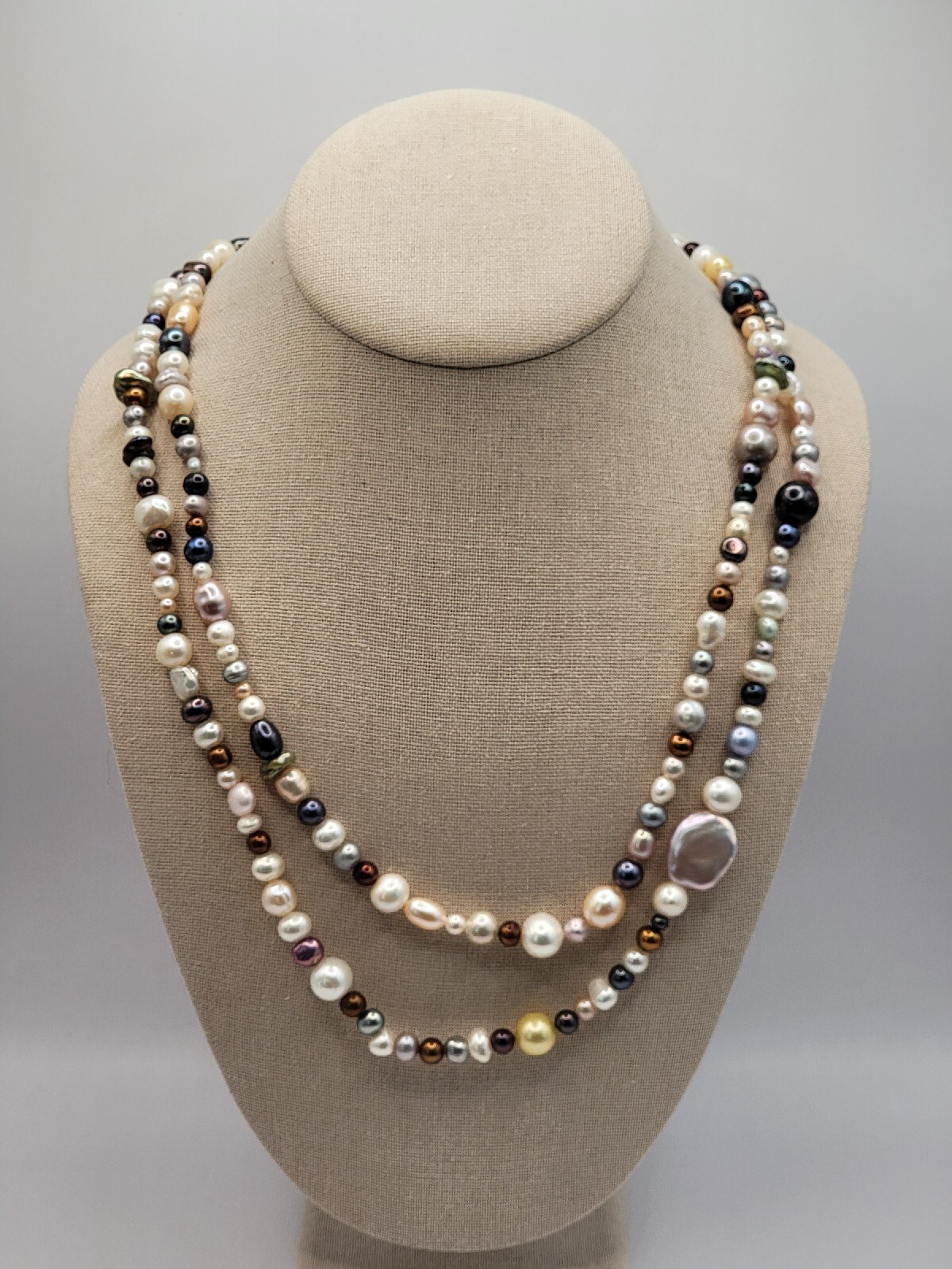 Honora Pearl Necklace Multi-Colored 36″ No Metal Continuous Strand
