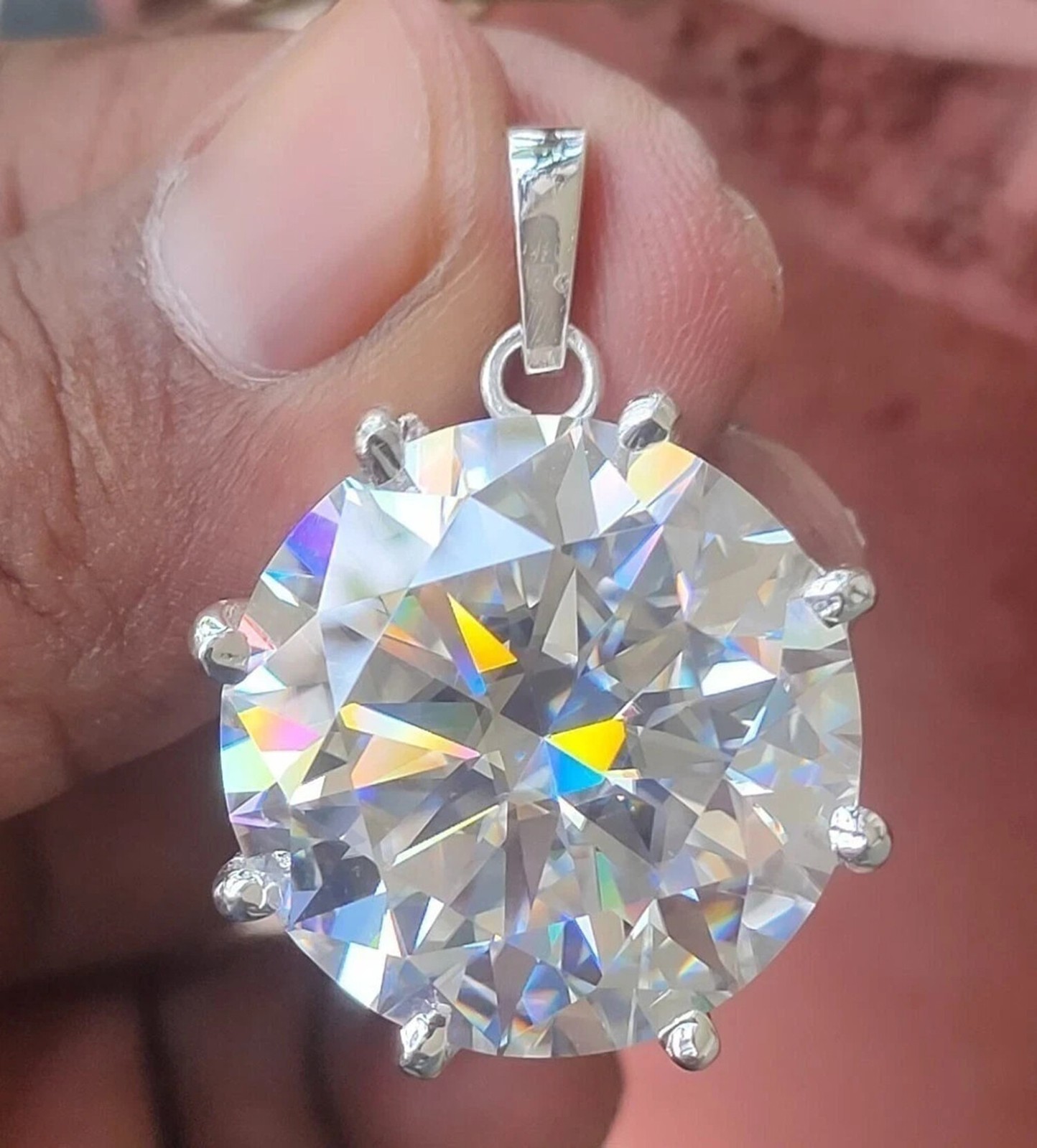 Dainty Lab Diamond Drop Pendant 14.5 Ct 925 Silver Gift for Her for Women