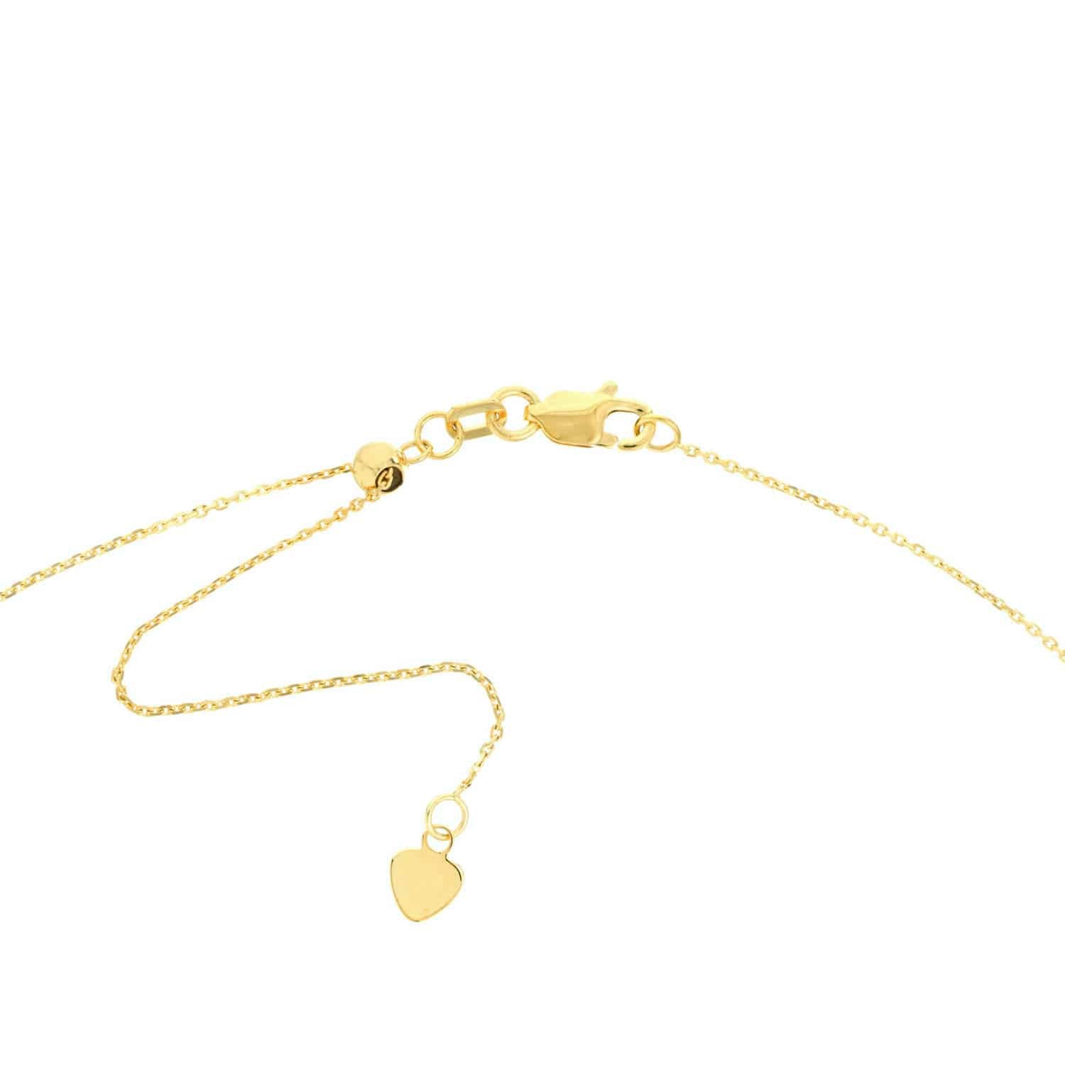 14K Gold Script Mama Choker Chain Necklace 15″-17″ Adjustable