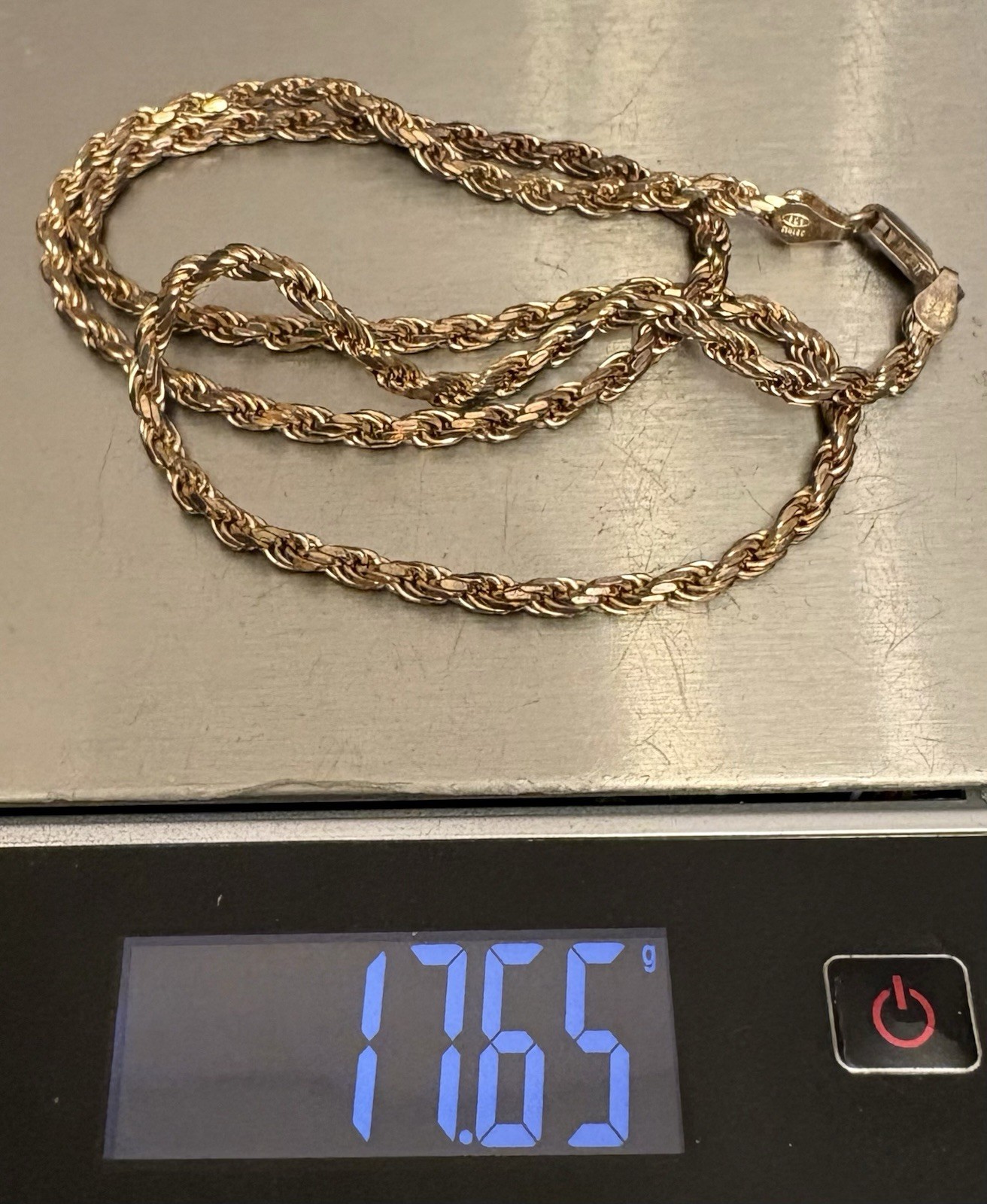 Vintage Milor Italy Gold Vermeil Rope Chain Sterling 925 Necklace 17.65g 3mm 20″