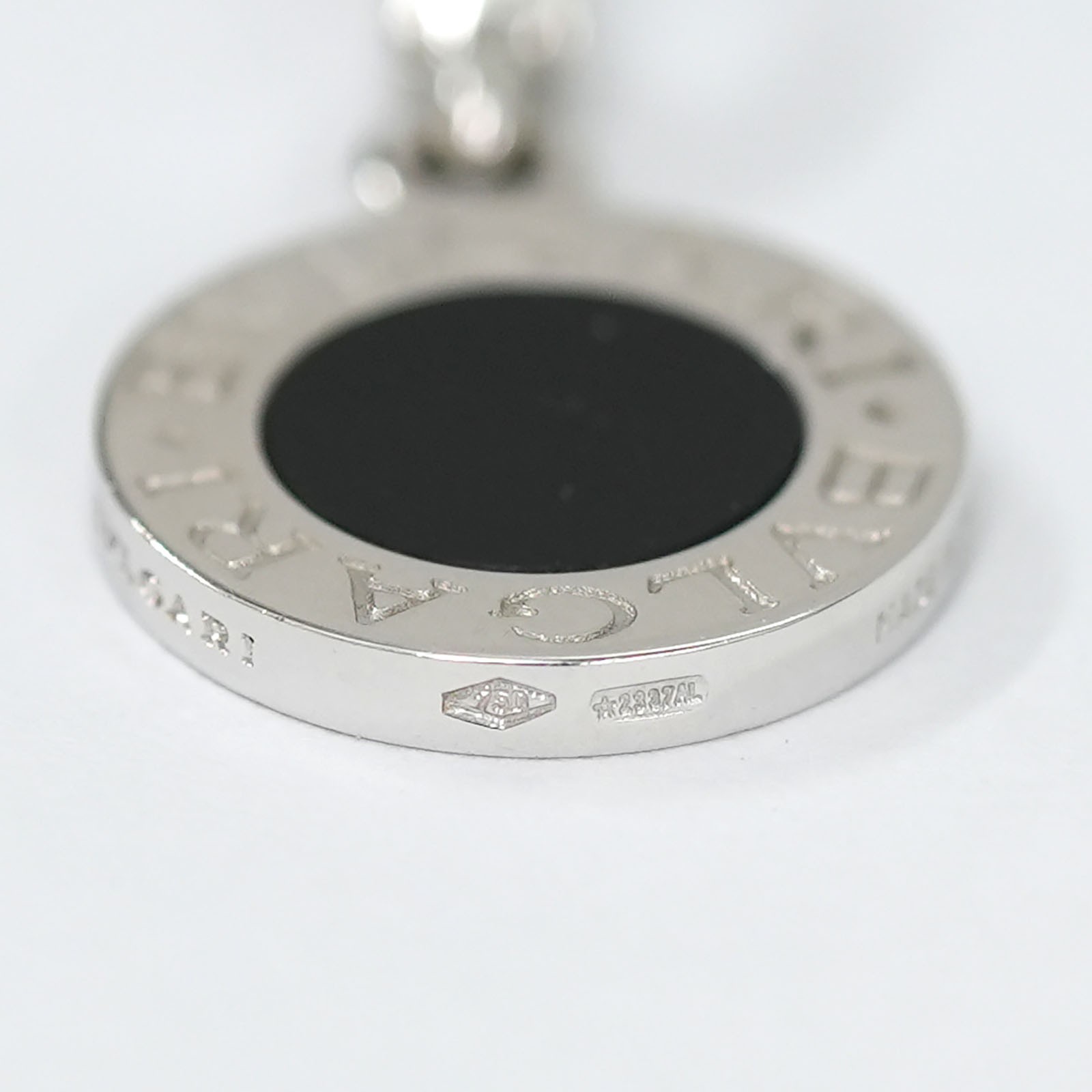 BVLGARI B zero1 Black Onyx Pendant Top Charm 18K White Gold 750 Auth #0031