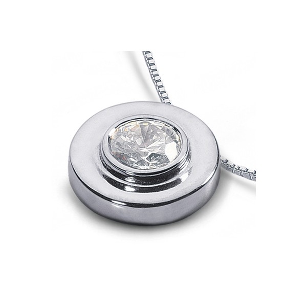 0.52 Carat D VS2 Round Cut Natural Certified Diamond Platinum Solitaire Pendant