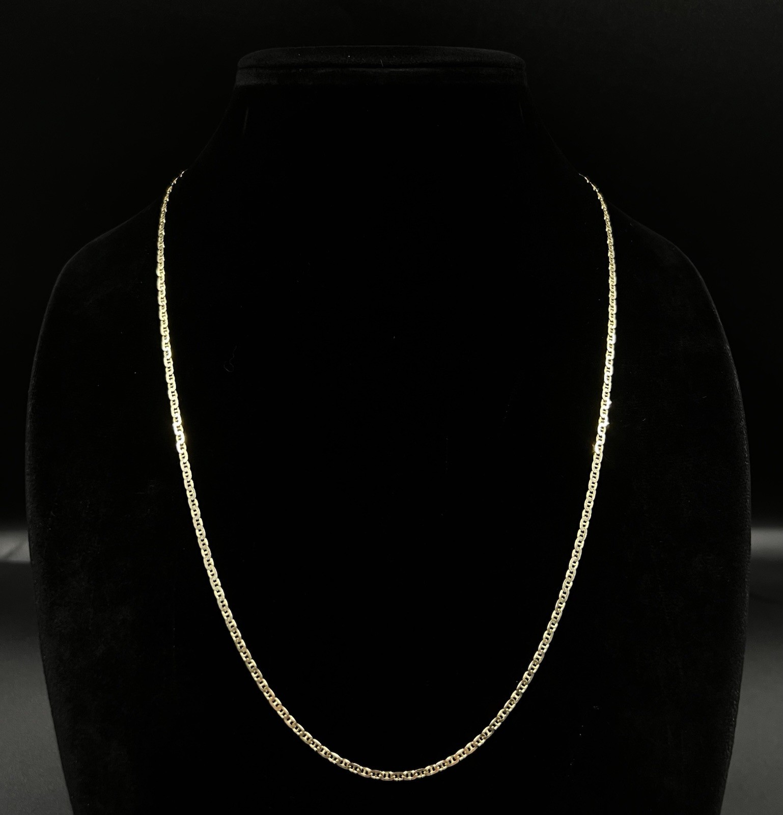 24” 14K Solid Yellow Gold Anchor/Mariner Chain 6.93g | 2.2mm | Italy | Lobster |