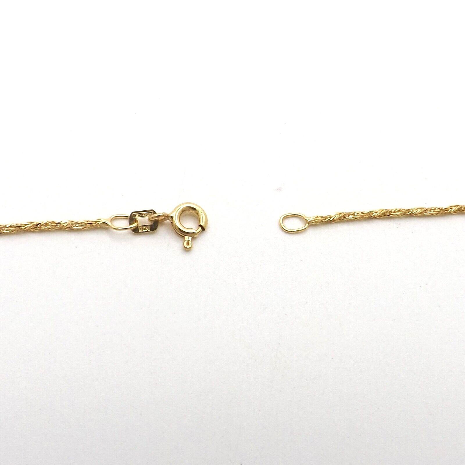 18k Gold Twisted Spiga Wheat Link Pendant Chain Necklace Italy 750 29in Sparkly