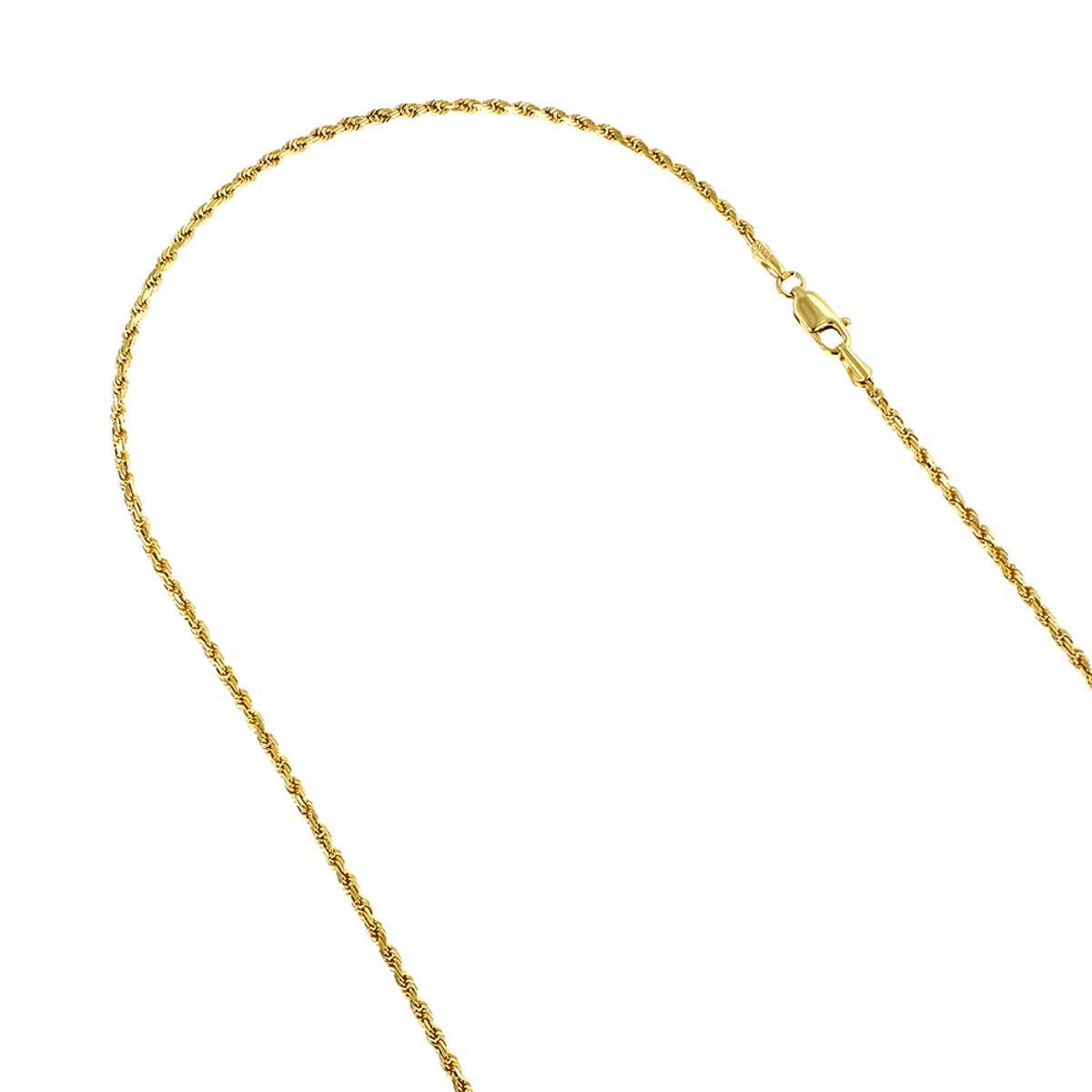 10K Solid Yellow Gold Necklace Gold Rope Chain 16″ 18″ 20″ 22″ 24″ 26″ 28″ 30″