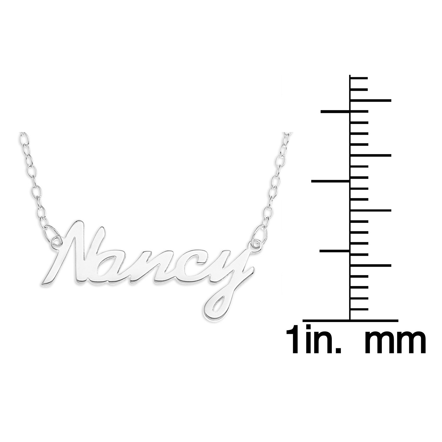 Nancy Name Plate Necklace Pendent Sterling Silver female Personalized Custom