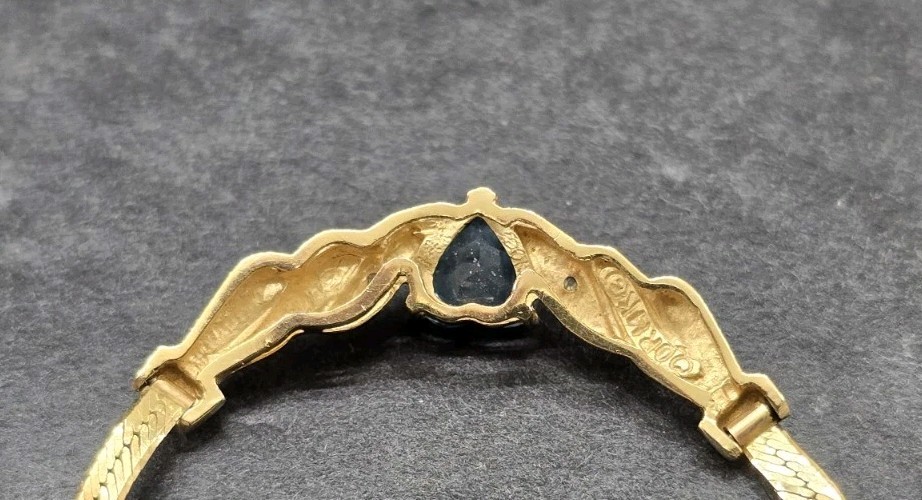 Italy 14k Solid Gold Herringbone Chain Topaz Necklace 6.27g – Scrap or Wear