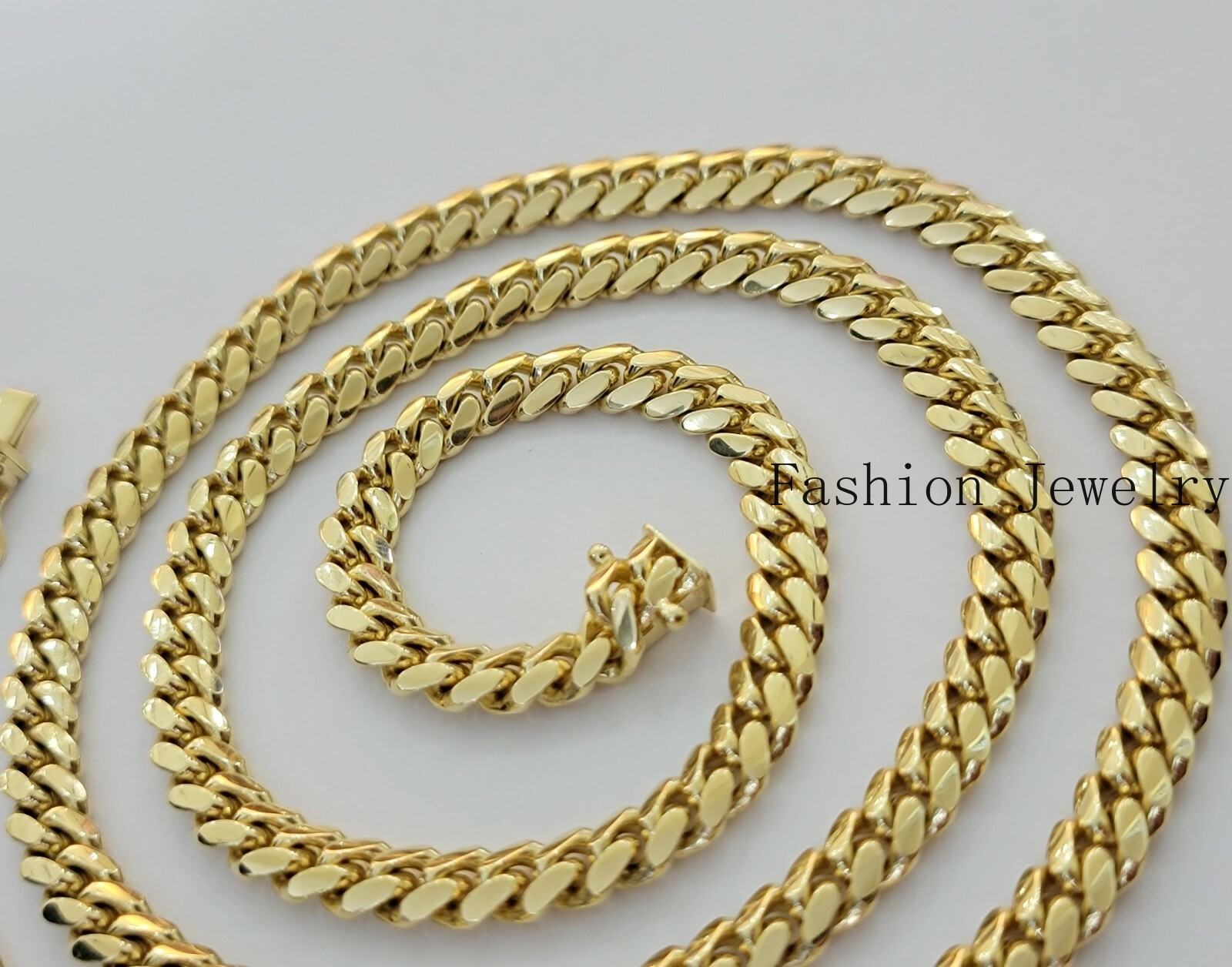 10K Solid Yellow Gold Miami Cuban Link Chain 6mm 20/22 Inch Men 10kt Gold