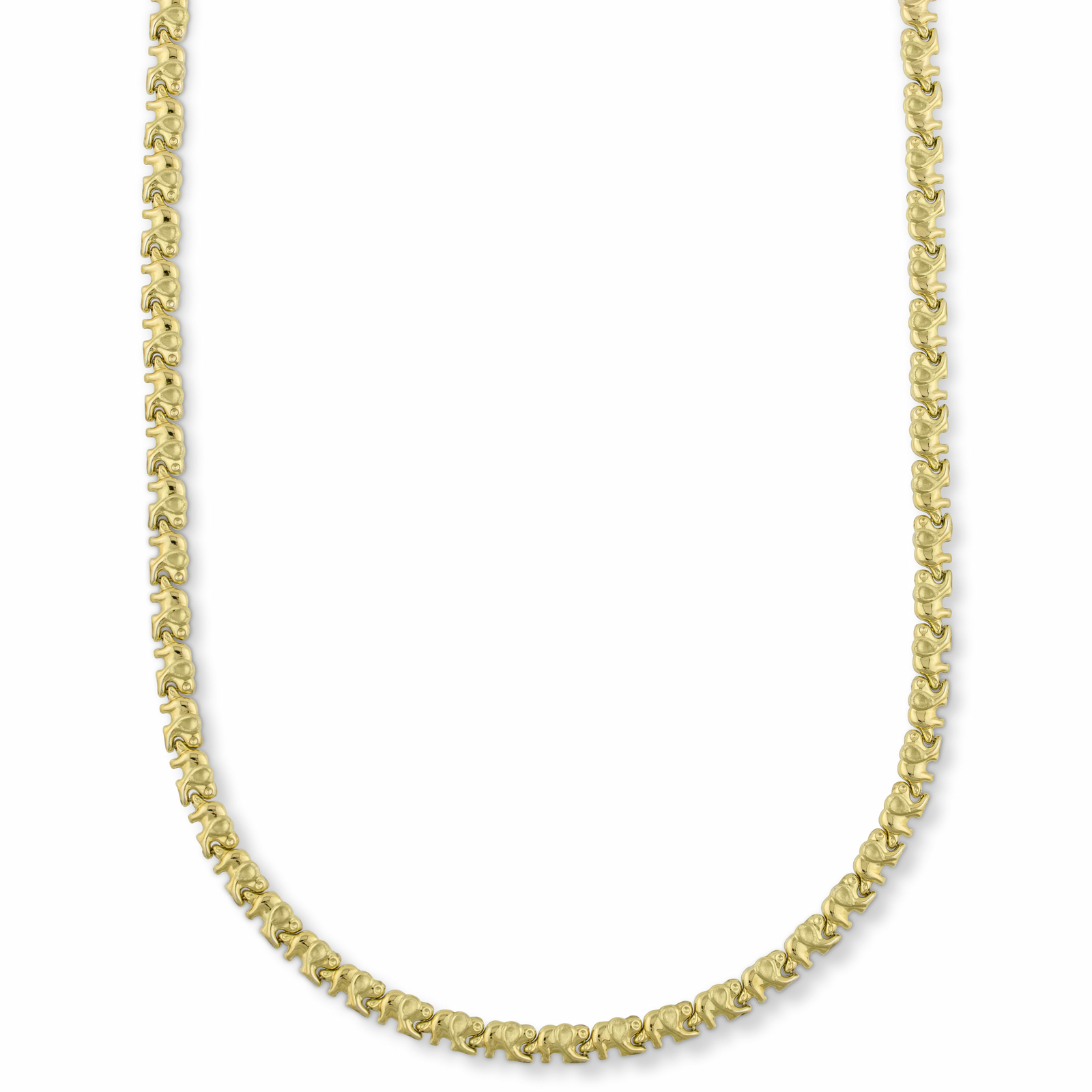 18″ Elephant Stampato Necklace Bonded 1/10th 10k Yellow Gold