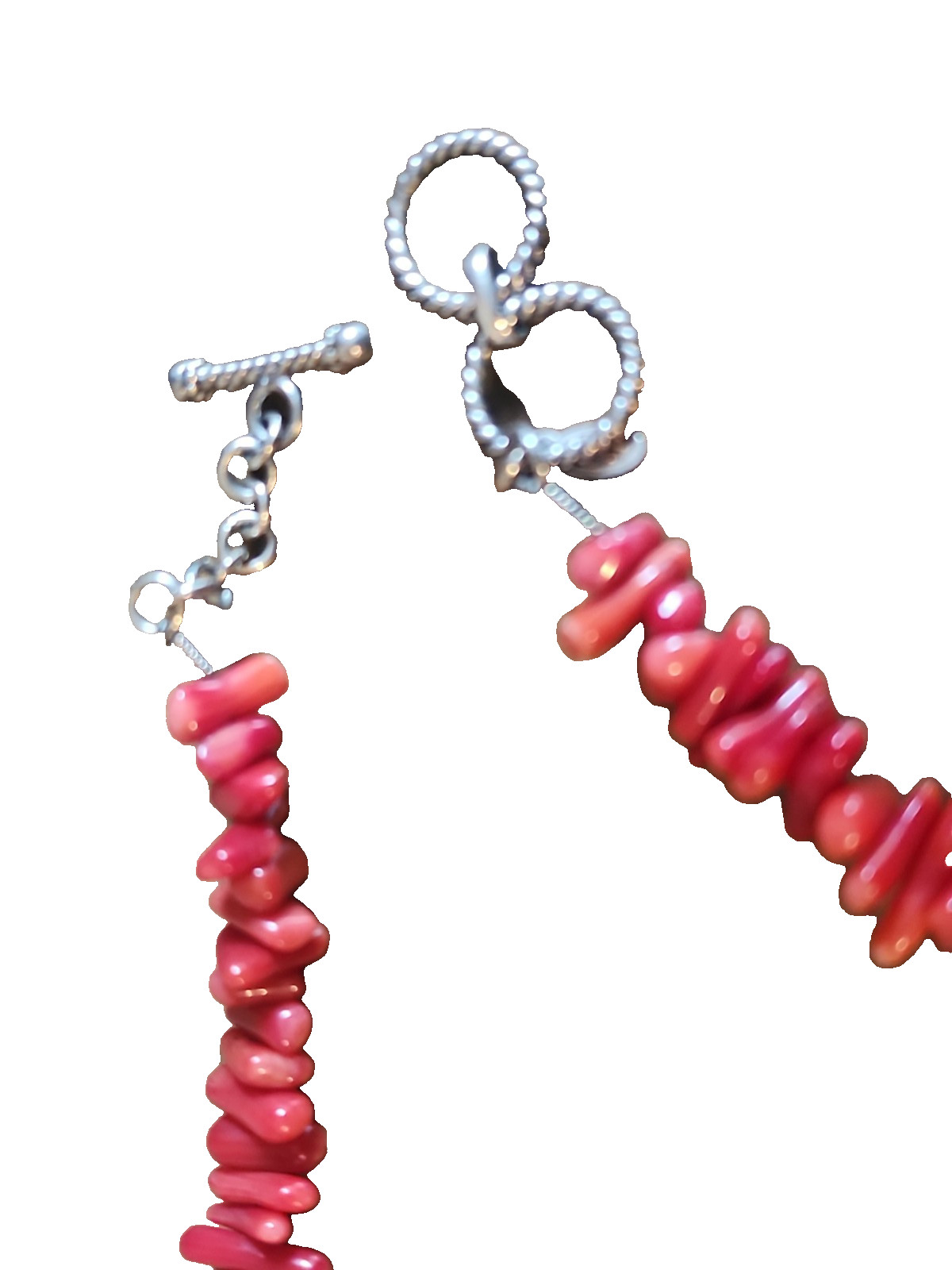 Sterling Silver Artisan Red Sea Coral Branch Necklace with Slide Pendant QVC