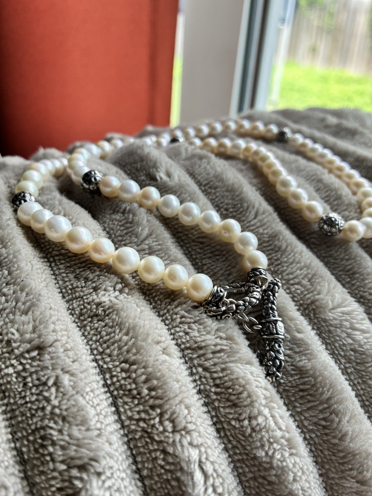 JAI John Hardy Sterling Silver & Cultured Freshwater Pearl Floral Bead Necklace