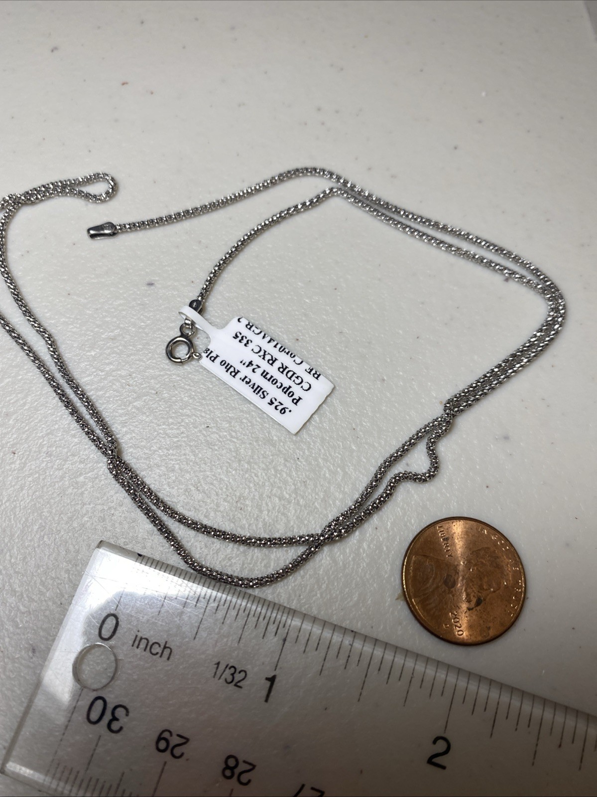 925 Sterling Silver Popcorn Chain. New never used Length 23 Inches