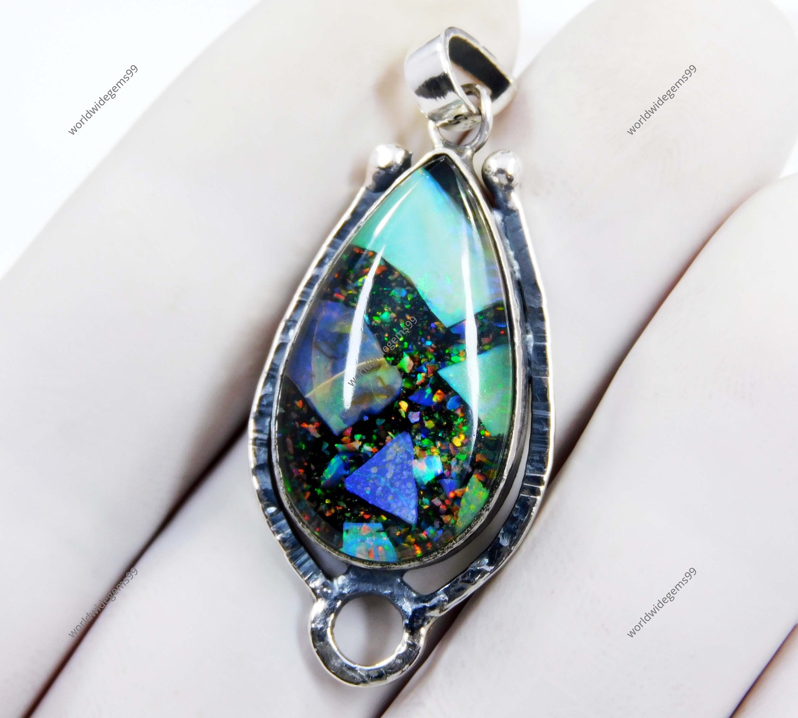 925 Sterling Silver Pendant 35 Ct Monarch Fire Opal Pendant Certified Gemstone