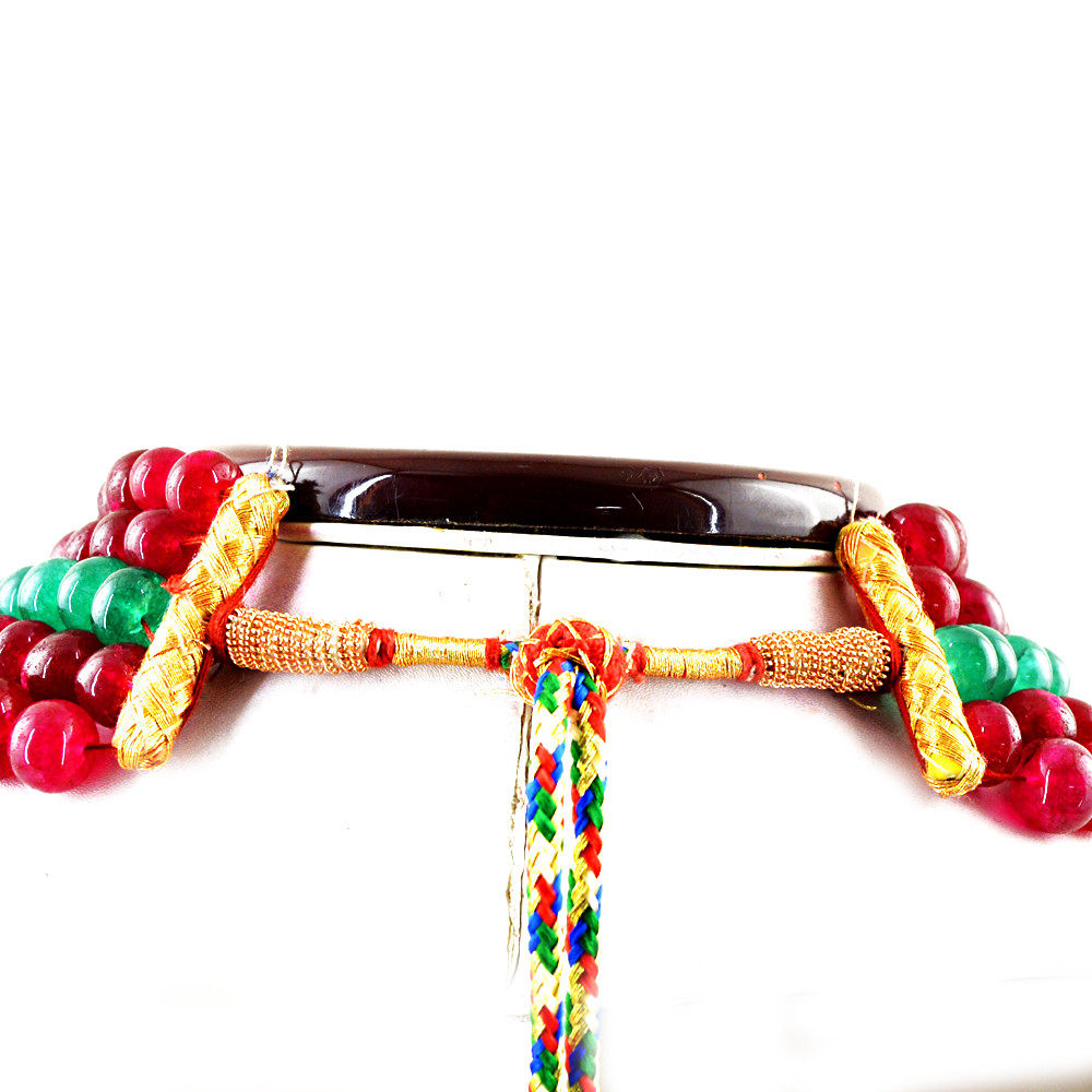 1625.00 Cts Earth Mined ENHANCED Ruby & Emerald Round Beads Necklace -NK 41-MF7