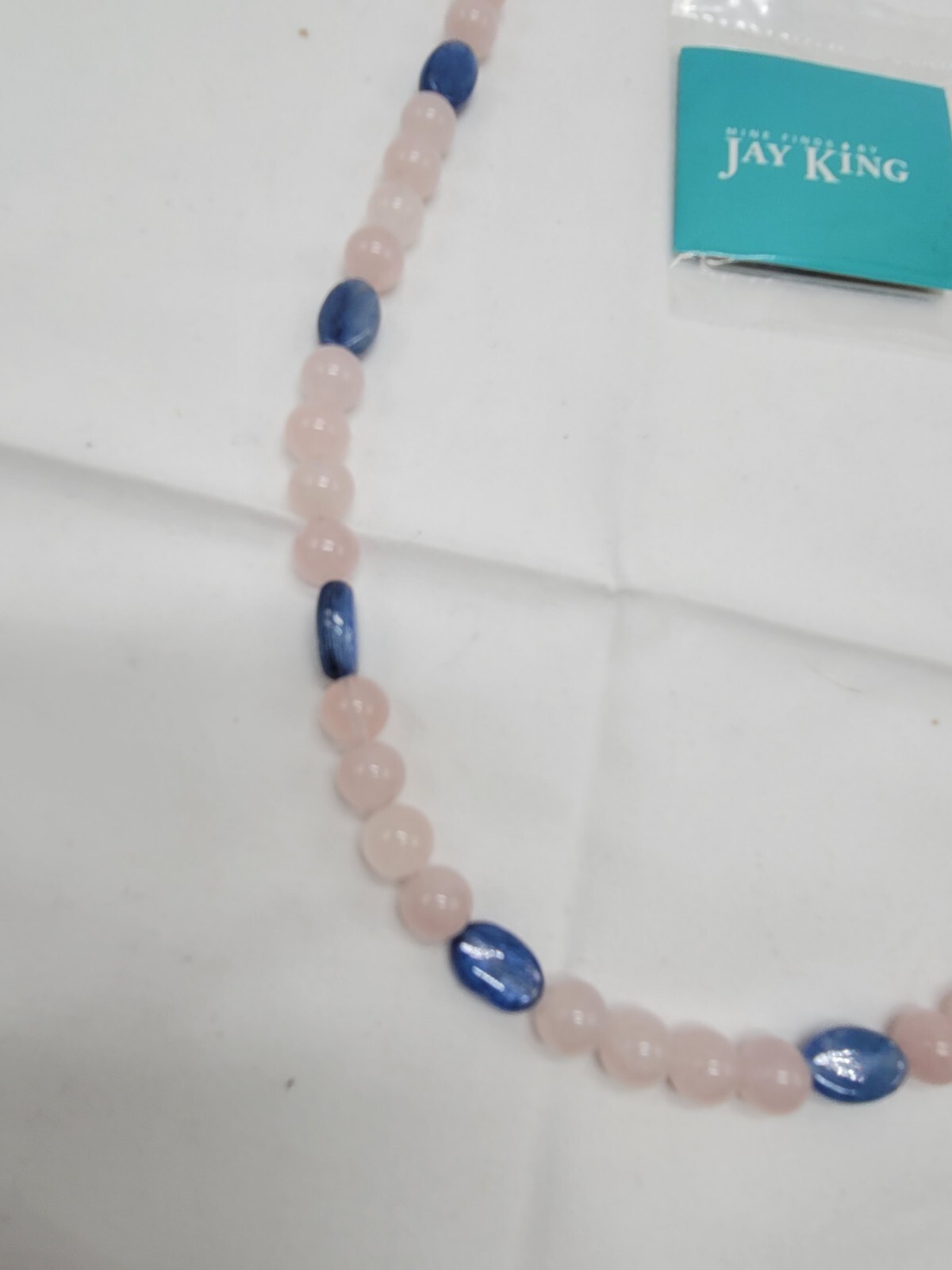Jay King Pink & Blue Quartz Necklace 21″ Mine Finds Marked DTR 925 New In Box